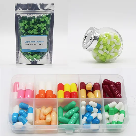 Clear Size 00 0 1 2 3 4 Separated Vegetable HPMC Capsules, Empty Gelatin Capsules