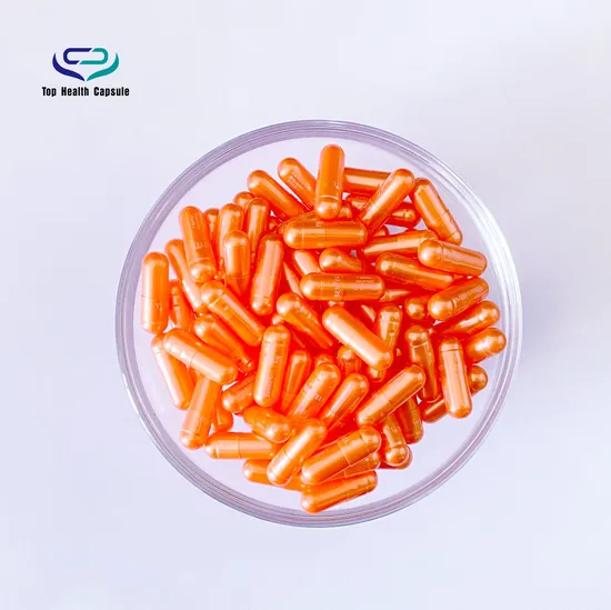 Empty Pearl Gelatin Capsule 0# Orange Custom Size Color