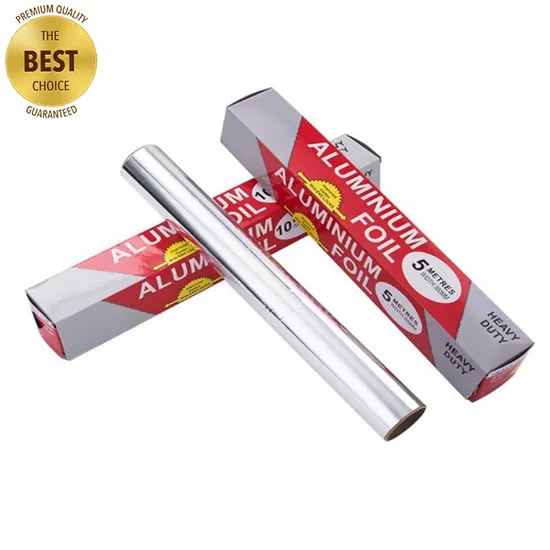 Food Grade Disposable Household Kitchen Catering Aluminum Foil Heavy Duty Aluminium Foil Roll with Printed Customized Color Box 